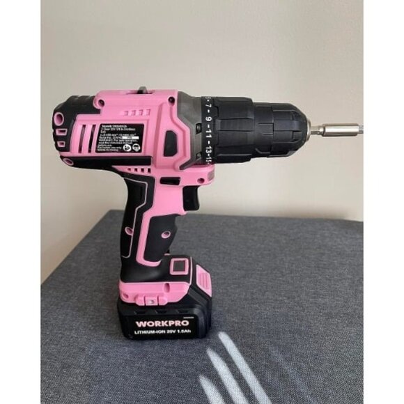 Pink Cordless 20V Lithium-ion Drill Driver Set 1 Battery Charger and Storage Bag - Picture 3 of 3